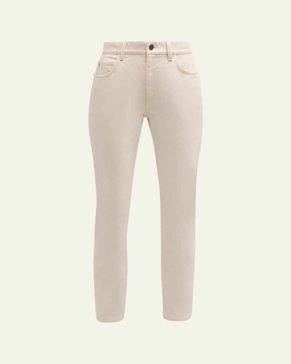 Cropped Straight-Leg Denim Jeans